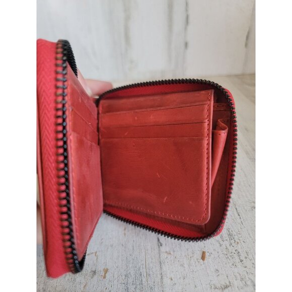 Unique red slot wallet mens accessory zipper getto deri - Picture 4 of 9